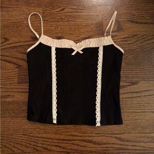 Black and Cream Women's Top
